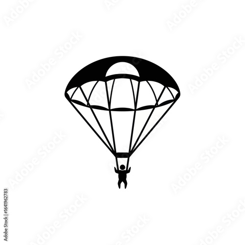 Parachute skydiving illustration design concept image for use in outdoor adventure activities