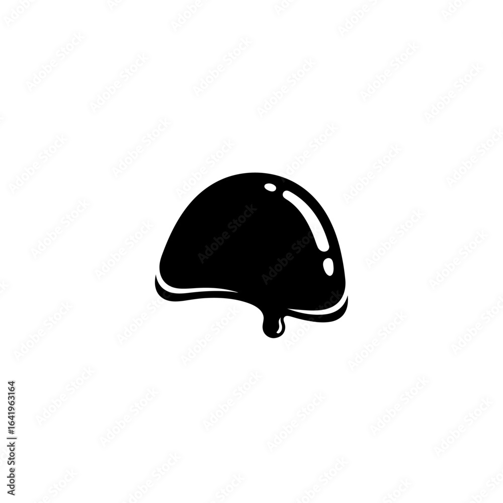 Fototapeta premium Simple black and white melting blob graphic design image