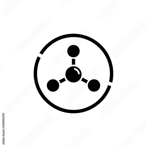 Simple molecular structure illustration educational graphic science diagram visual representation of atoms and molecules