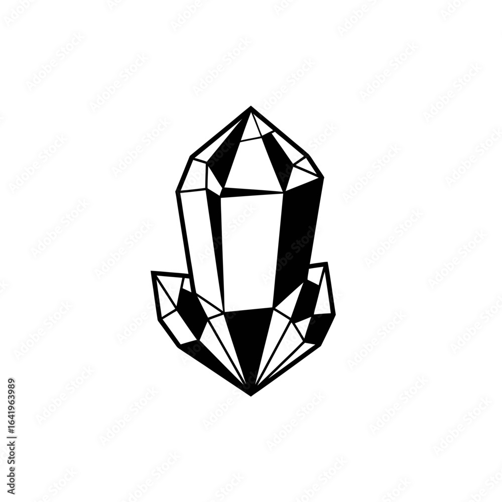Fototapeta premium Stylish geometric gem illustration isolated on a white background
