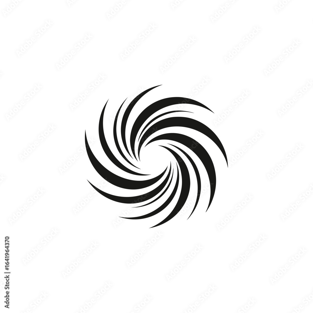 Fototapeta premium Abstract black and white spiral design for graphic projects