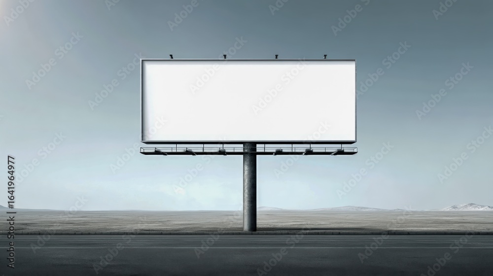 Obraz premium Billboard Mockup Against Sky: Roadside Advertising Space for Creative Campaigns and Marketing Opportunities