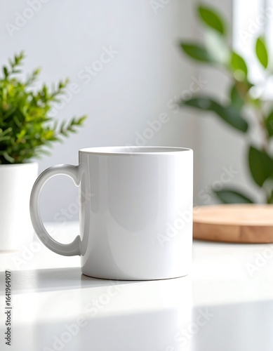 Wallpaper Mural White mug on a table Torontodigital.ca