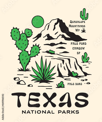 Texas National Park t-shirt design