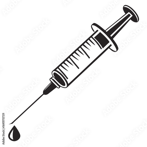 syringe on white background