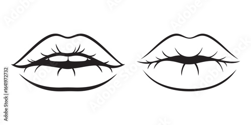 vector illustration of a female lips