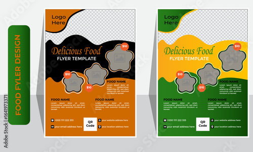 A4 Elegant Fine Dining Restaurant Flyer – Minimal Black & Gold Design