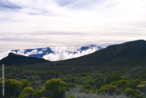 Panorame from volcano's road, Reunion Island