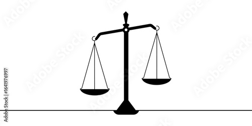 Scales balance silhouette vector scales of justice