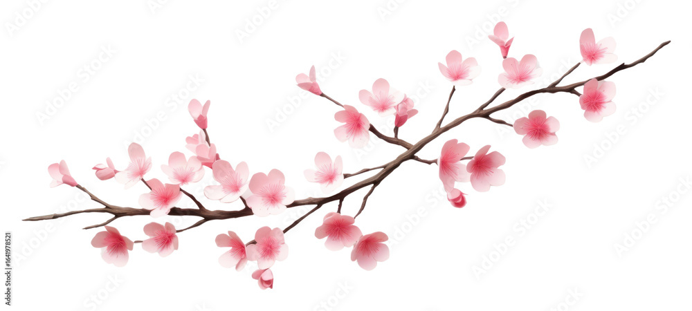 Fototapeta premium PNG Sakura branch blossom flower plant.
