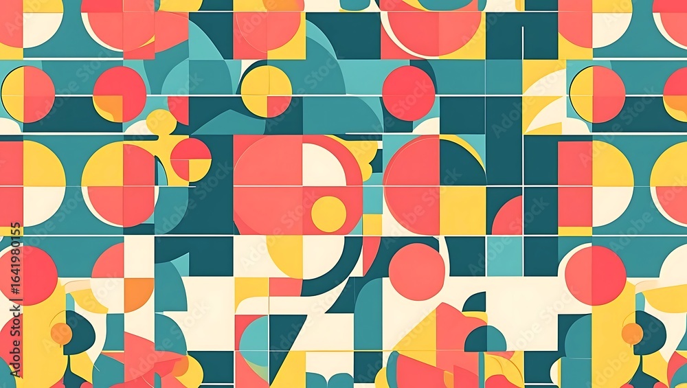 Abstract geometric colorful shapes art pattern seamless tileable background design Abstract geometric colorful shapes art pattern seamless tileable background design