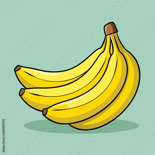 A bunch of ripe yellow bananas is a healthy, sweet fruit and fresh snack