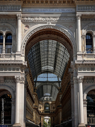 Front gate of Galleria Vittorio Emanuele II  Milan  Italy