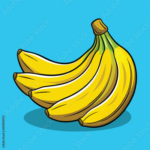 Fresh organic bananas on a white background, a healthy and ripe tropical snack