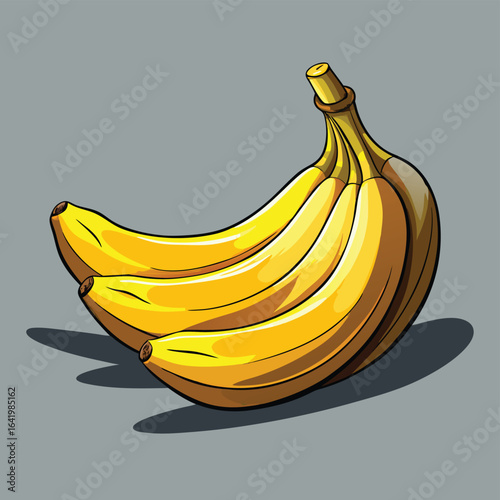 Yellow banana fruit illustration isolated on a white background