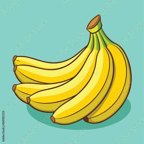 A ripe bunch of organic bananas, a healthy tropical fruit snack, isolated on a white background