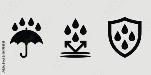 Waterproof and weather protection symbols