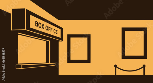 Vector illustration of a box office in a cinema environment  