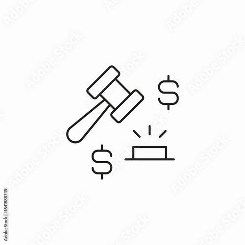 auction hammer icon icon sign vector