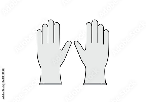 Pair of Gray Medical Gloves Illustration
