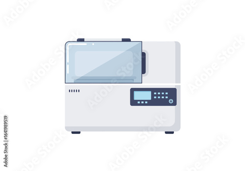 Modern Laboratory Equipment with Transparent Cover and Digital Display