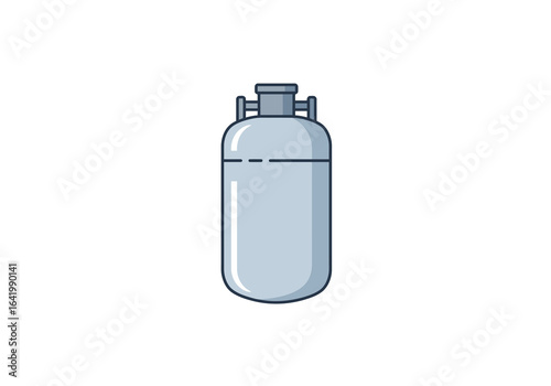 Isolated Light Blue Propane Tank Illustration with Valve
