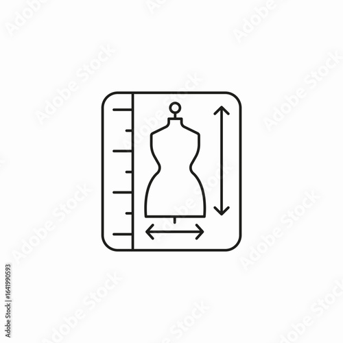 tailor measure and dummy icon sign vector