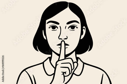 Intricate etching of a disheartened face paired with a peaceful hand gesture suitable for various design undertakings