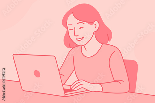 A woman is completely absorbed in a video call, utterly enthralled by her interaction with a loved one