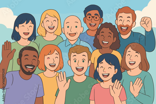 A collection of fifteen diverse faces, each uniquely expressive, embodying a modern and inclusive representation of people from varied backgrounds, is presented in Diverse Faces