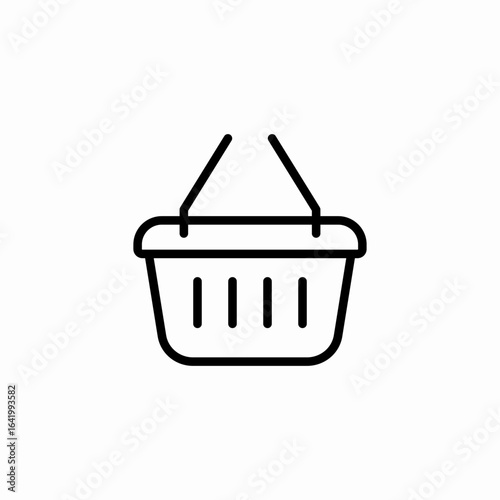 empty shopping basket icon sign vector