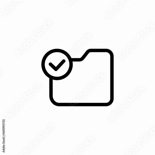 folder with checkmark icon sign vector