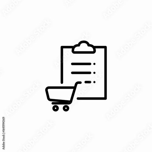 shopping list clipboard icon sign vector