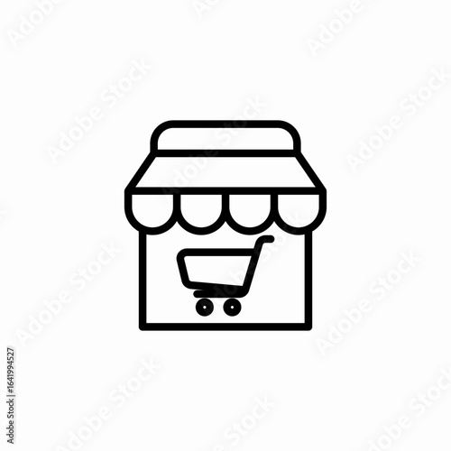 store front shopping icon sign vector