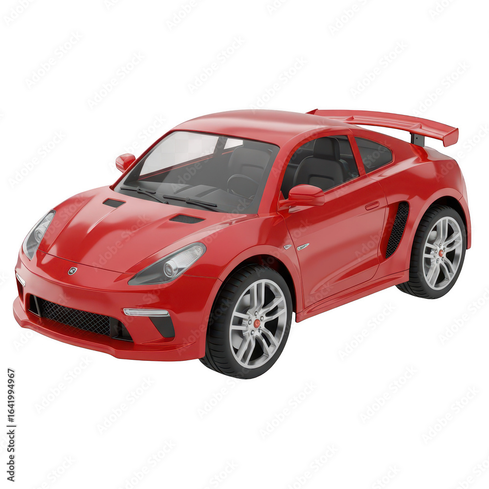 Naklejka premium Red sports car isolated on transparent background