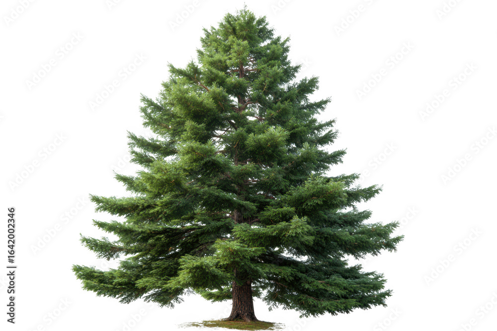 Obraz premium A lush green pine tree isolated on transparent background