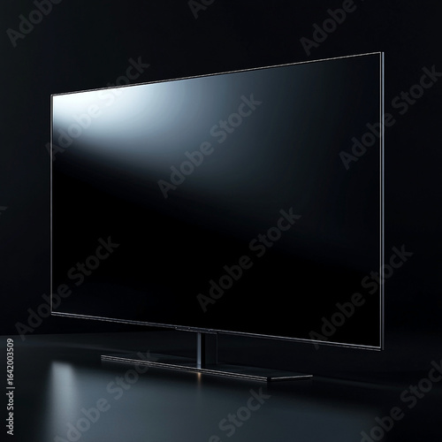 Sleek modern flat screen television with a thin bezel on a dark background display