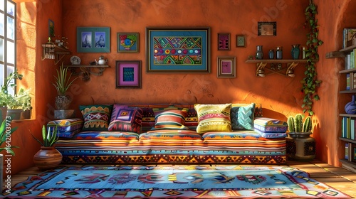 Vibrant Bohemian Living Room Colorful Interior Design