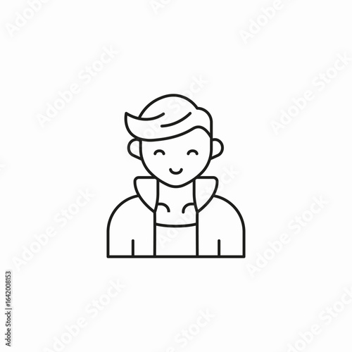 man smiling portrait icon sign vector