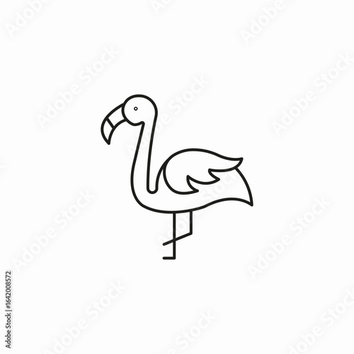 standing pink flamingo icon sign vector