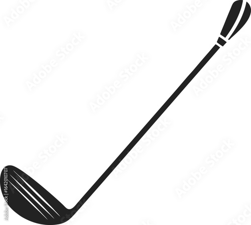Minimalist golf club silhouette in black and white