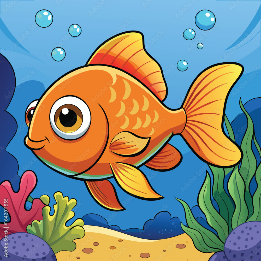 Naklejka premium vector illustration of a fish