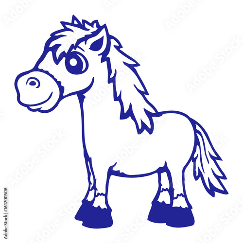 Horse Pony Cute Happy Smile Drawing Riding Cartoon