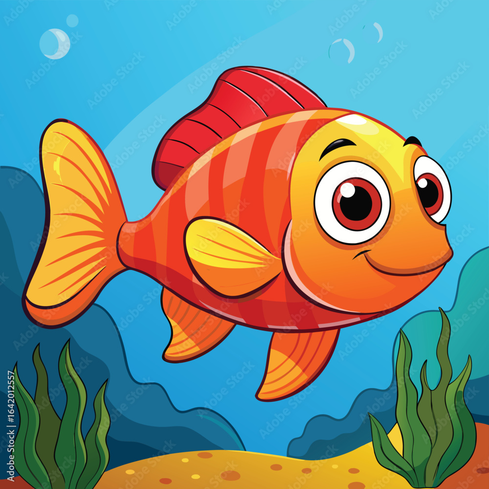 Naklejka premium vector illustration of a fish