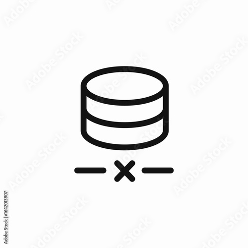 server disconnect cross icon sign vector