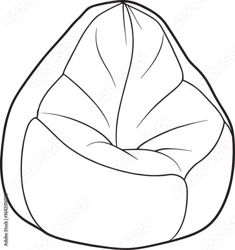 Modern black and white beanbag chair illustration for relaxing at home or in a stylish modern interior