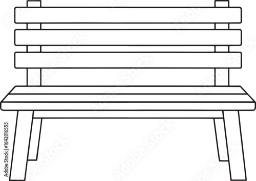 Stylish outdoor park bench illustration ready for your creative designs and projects today