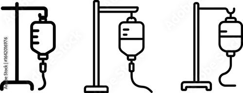 Iv drip stand outline vector