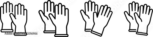 Medical gloves latex outline vector
