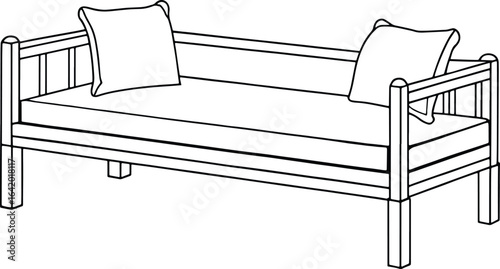 Relaxing daybed with pillows invites serene moments of rest, perfect for home decor and interior design projects